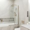 Душевая шторка на ванну Maybah Glass MGV-59-2у 60х140 стекло прозрачное профиль бронза ориентация универсальная