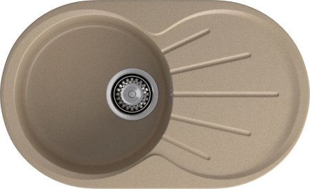 Кухонная мойка Granfest Rondo R-750L песочный 75х46 цвет бежевый поверхность матовая