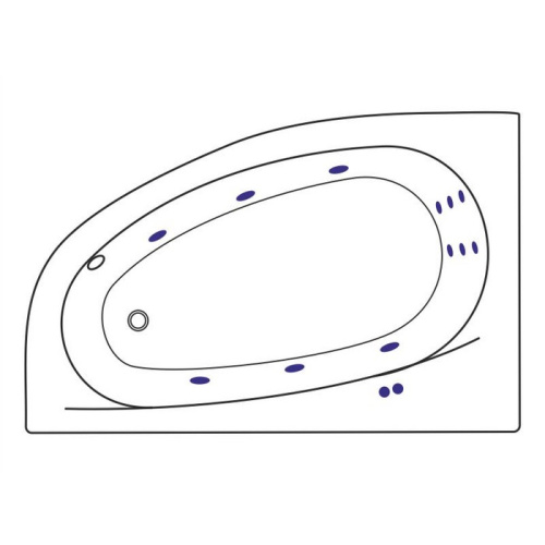 Ванна акриловая гидромассажная Excellent KAMELEON WAEX.KML17.LINE.CR 170х110 пристенная асимметричная с каркасом - фото 2