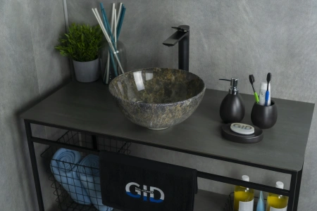 Раковина керамическая Gid Esfera 54434 30х30 накладная цвет многоцветный без отверстий под смеситель