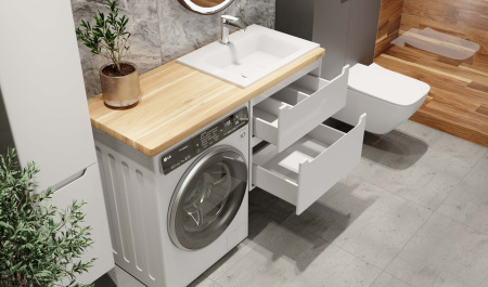 Столешница Jorno WOOD на стиральную машину Wood.06.122/LW 122х52 подвесная цвет светлое дерево