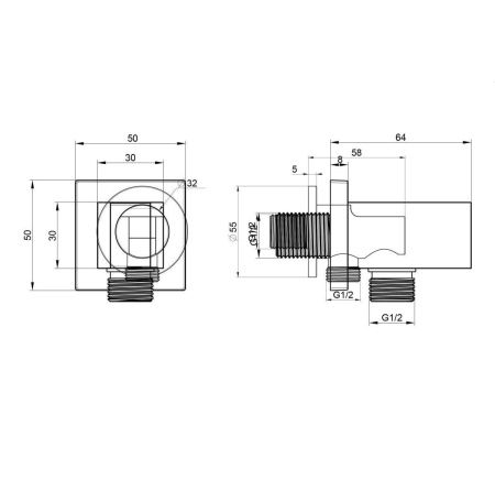 Держатель для душа с шланговым подключением Wonzon & Woghand WW-HZ2319-BG золото