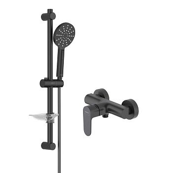 Комплект смесителей Aquatek ОБЕРОН AQ1232MB настенный черный