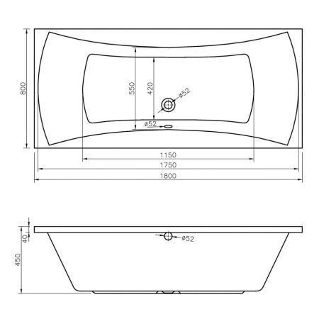 Ванна акриловая Lavinia Boho Evan 37110180 180х80 встраиваемая прямоугольная без каркаса