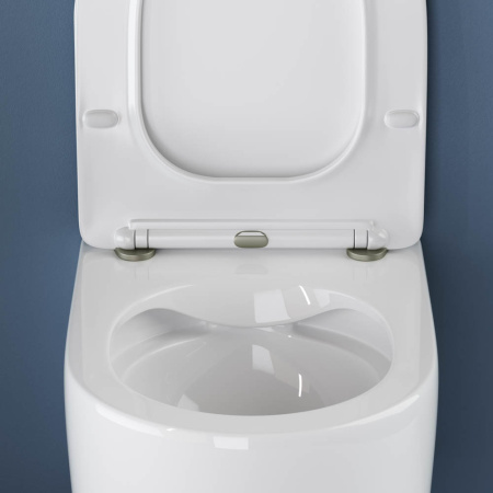 Унитаз подвесной Ceramica Nova MOMENTS CN3003 белый с сиденьем микролифт безободковый душевой смыв