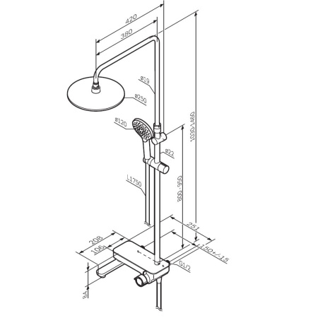 Душевая стойка Am.Pm Like F0780700 настенная цвет хром