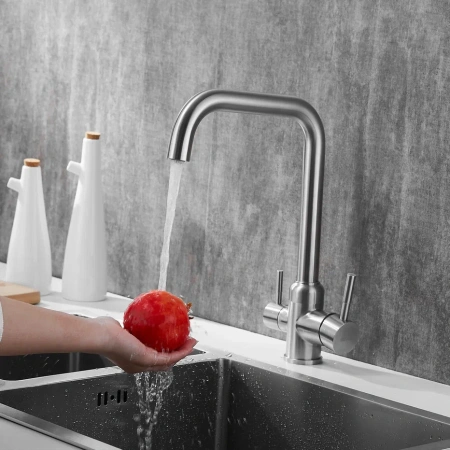 Смеситель для кухни Shevanik S268B на мойку сатин