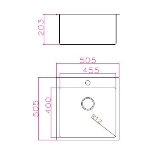 Кухонная мойка Grandex Aqua ELEGANCE 50 400331 51х51 цвет сатин поверхность матовая - фото 3