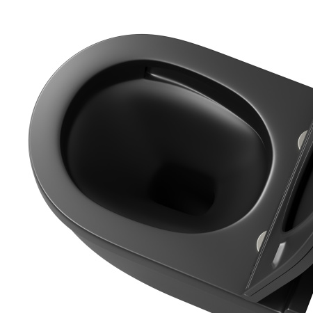 Унитаз подвесной Grossman Торнадо GR-4483BMSQ черный матовый с сиденьем микролифт безободковый смыв торнадо