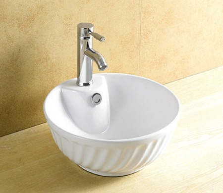 Раковина из санфаянса CeramaLux 9074 41х41 накладная цвет белый 1 отверстие под смеситель