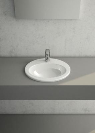 Раковина из сантехнического фарфора Vitra S20 5468B003-0001 50х37 накладная цвет белый 1 отверстие под смеситель