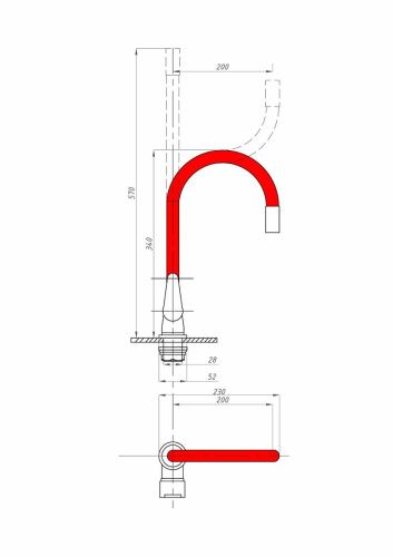 Смеситель для кухни FAUZT FZs-822-R101 на мойку хром - фото 3