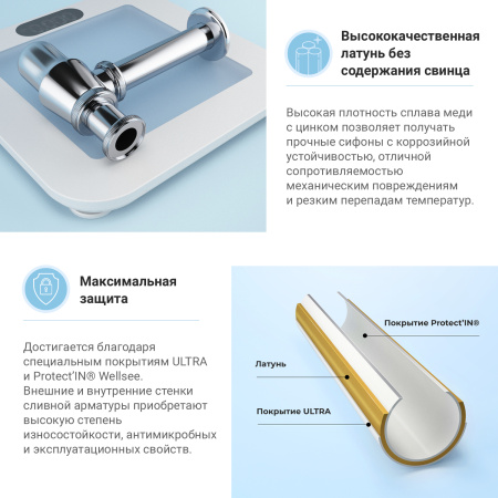 Сифон для раковины Wellsee Drainage System 182103000