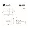Кухонная мойка Practik PR-575 PR-M-575-004 60х50 цвет черный поверхность глянцевая