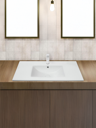 Раковина из сантехнического фаянса WeltWasser WW SK 10000005576 40 см встраиваемая цвет белый 1 отверстие под смеситель