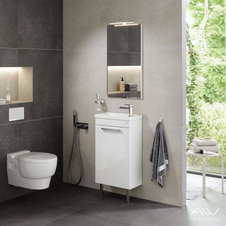 Тумба с раковиной Alavann Azzoro ALV0967000 50х30 напольная цвет белый