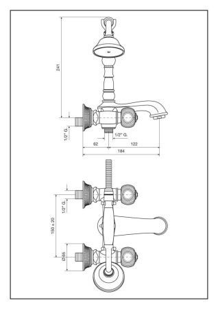 Смеситель Emmevi The One 98011/BR настенный бронза