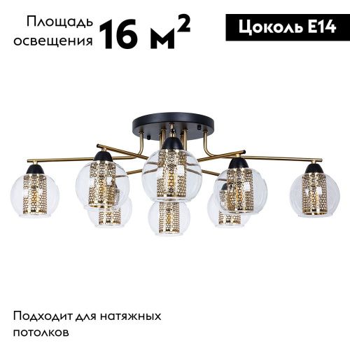 Люстра потолочная Arte Lamp MANCHESTER (МАНЦХЕСТЕР) A7045PL-8BK - фото 2