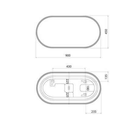Зеркало Iddis Uniq UNI9045i98 90х50 подвесное