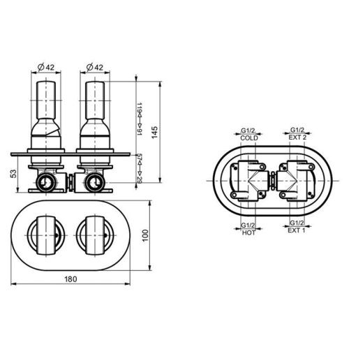 Смеситель для ванны и душа Webert Opera OA860101015 встраиваемый в стену хром - фото 3