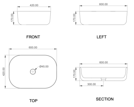 Раковина керамическая GSG Ceramic Design Hit! HILAVRE60027 60х40 накладная цвет синий без отверстий под смеситель