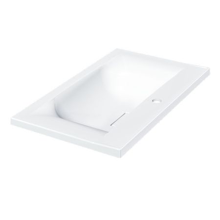 Раковина из искусственного камня Vincea VCB-3M750W 80х50 встраиваемая цвет белый 1 отверстие под смеситель