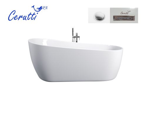 Ванна акриловая Cerutti SPA CT9127 170х75 отдельностоящая овальная - фото 4