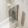 Душевая шторка на ванну Maybah Glass MGV-611-2 60х140 стекло тонированное профиль бронза ориентация универсальная