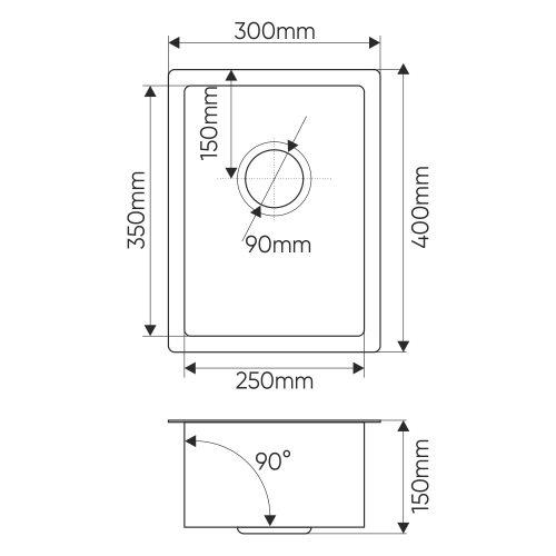 Кухонная мойка Melana ProfLine MLN-R3040H 30x40 цвет сатин - фото 4