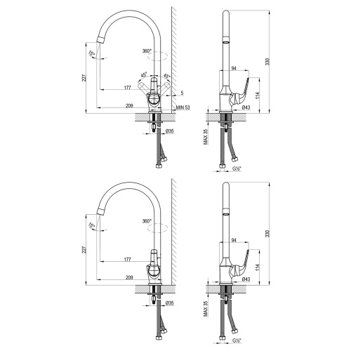 Смеситель для кухни LeMark Plus Advance LM1205C на мойку хром - фото 2