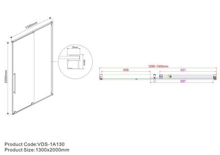 Душевая дверь Vincea Arno VPS-1A130CL 130х200 стекло прозрачное профиль хром