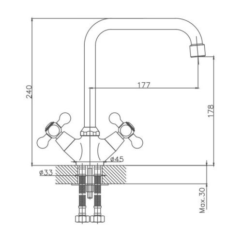 Смеситель для кухни Cron CN4019 на мойку хром - фото 3