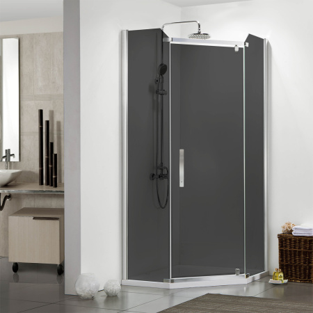 Душевой уголок Azario Edmonton AZ-NNC3231-2 900 90х90 стекло тонированное профиль серебро без поддона