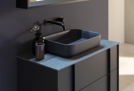 Раковина керамическая Allen Brau Fantasy 4.11021.AN 50х40 накладная цвет черный без отверстий под смеситель