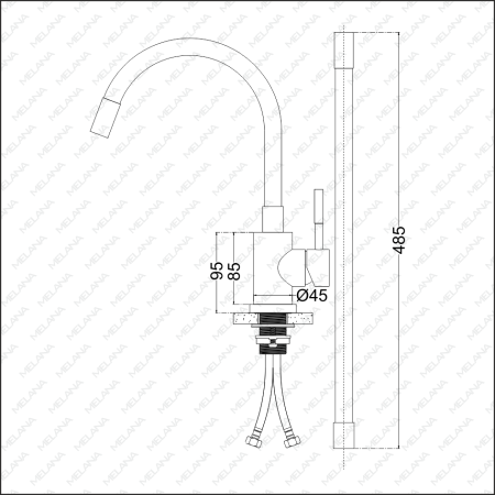 Смеситель для кухни Melana Elastico 610401B на мойку