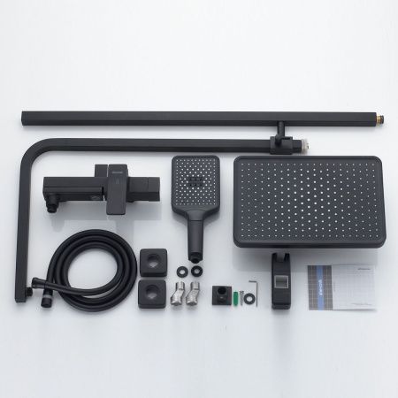Душевая стойка Shevanik S4636H настенная цвет черный