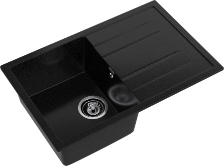 Кухонная мойка Granfest Quadro Q-780L черный 77х50 цвет черный поверхность матовая