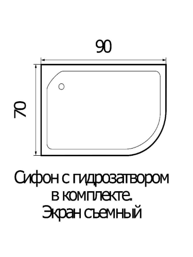 Душевой поддон WEMOR 90/70/24 R (10000000716) 90х70 акрил белый - фото 2