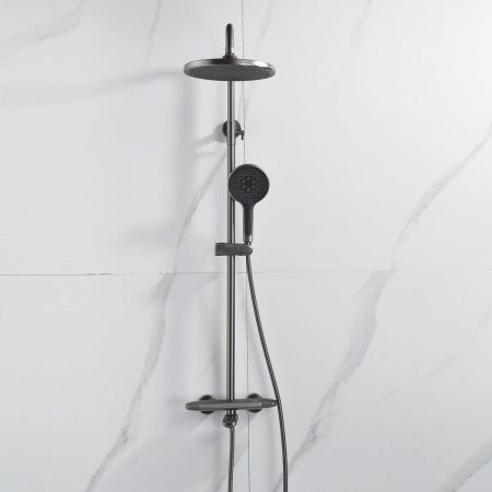 Душевая стойка Rose R3936T настенная цвет оружейная сталь