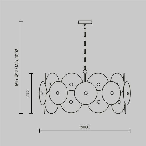 Светильник подвесной Maytoni Aster Modern MOD007PL-10G - фото 3