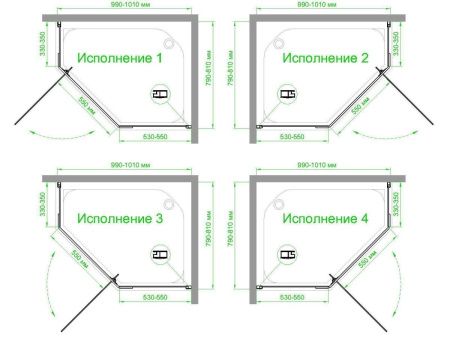 Душевой уголок Royal Bath TR RB1080TR-T-BL 100х80 стекло прозрачное профиль черный без поддона