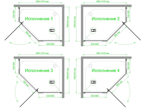 Душевой уголок Royal Bath TR RB1080TR-C-BL 80х100 стекло матовое профиль черный без поддона - фото 4