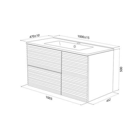 Тумба с раковиной Iddis Bild BIL10G0i95K 100х50 подвесная цвет серый