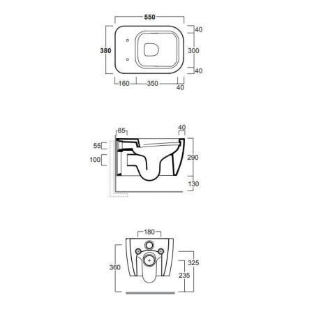 Чаша унитаза подвесная Simas Henges HE18bi matt цвет белый без сиденья безободковая каскадный смыв