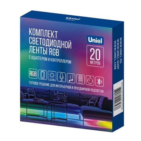 Светодиодная лента Uniel ULS-A01 20M/RGB/BT RRP24C01