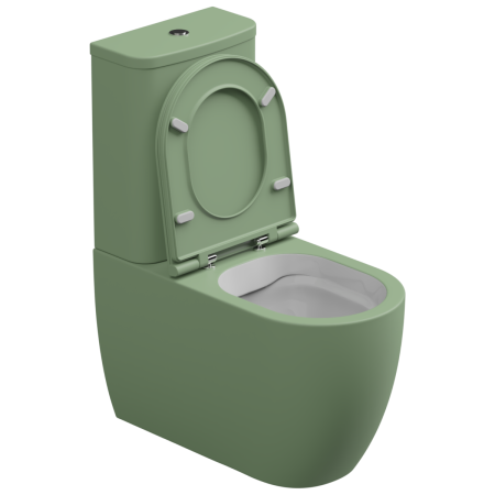 Чаша унитаза напольная GSG Ceramic Design Like LKMBLBI000/031P цвет белый/зеленый без бачка без сиденья безободковая смыв торнадо