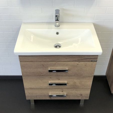 Тумба с раковиной Comforty Никосия 00-00008854CF 70х50 напольная цвет коричневый