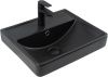 Раковина керамическая Aquanet Ирис 00329246 50х40 полувстраиваемая цвет черный 1 отверстие под смеситель