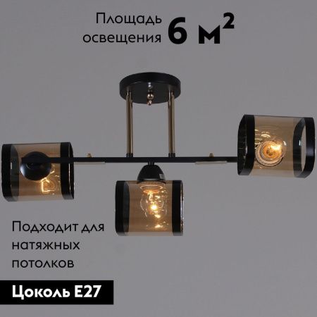 Люстра потолочная Reluce 09063-3.3-03 BK+FG
