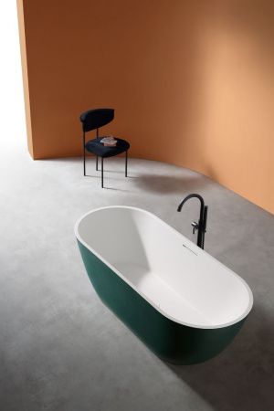 Ванна из искусственного камня Abber Frankfurt AM9941MBG 170х75 отдельностоящая овальная с каркасом